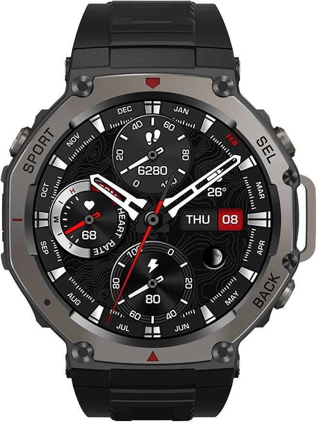 Blavec išmanusis laikrodis M-04 Falcon AMOLED GPS Voice Call (SWM04-GP) graphite + 1 band