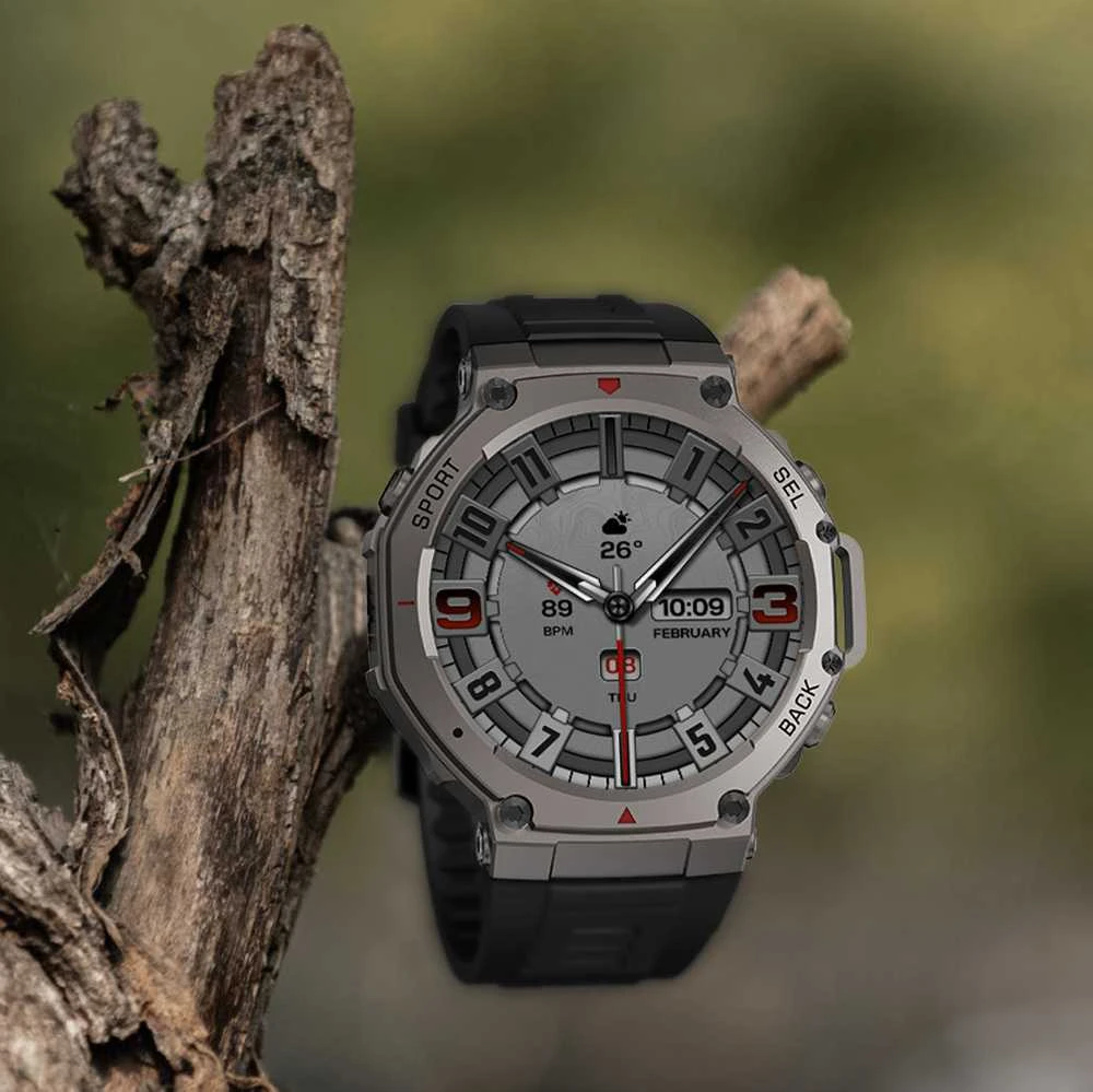 Blavec išmanusis laikrodis M-04 Falcon AMOLED GPS Voice Call (SWM04-GP) graphite + 1 band
