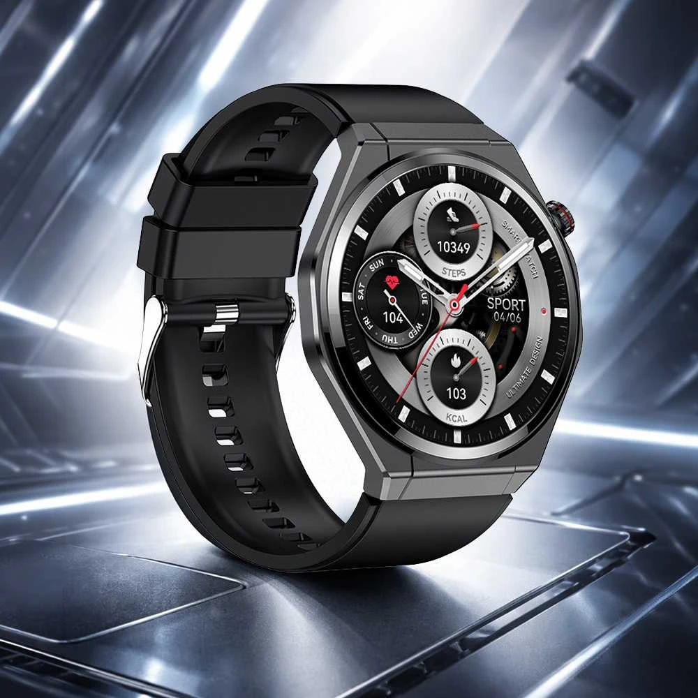 Blavec Išmanusis laikrodis U-02 Kenzo HD AMOLED Voice Call (SWU0-B) juoda + 1 dirželis