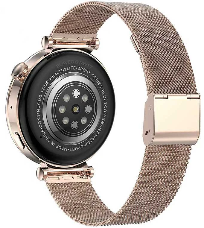 Blavec Išmanusis laikrodis W17 Amber HD AMOLED (SWW17-RG) rožinio aukso spalvos + 2 bands