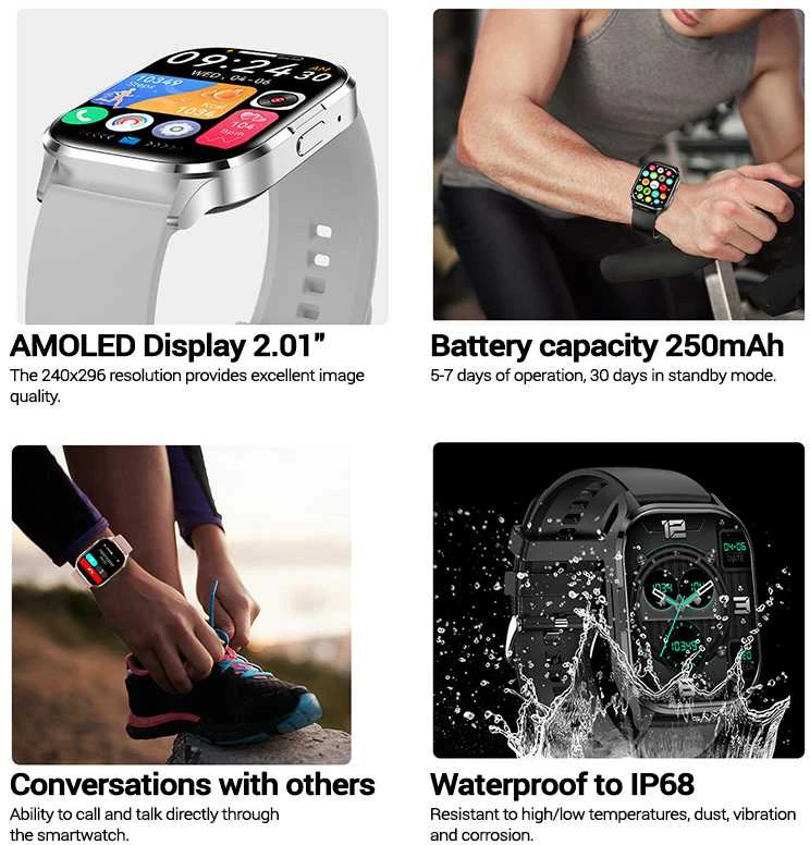 Blavec išmanusis laikrodis W18 Hellia HD AMOLED (SWW18-G) pilkos spalvos