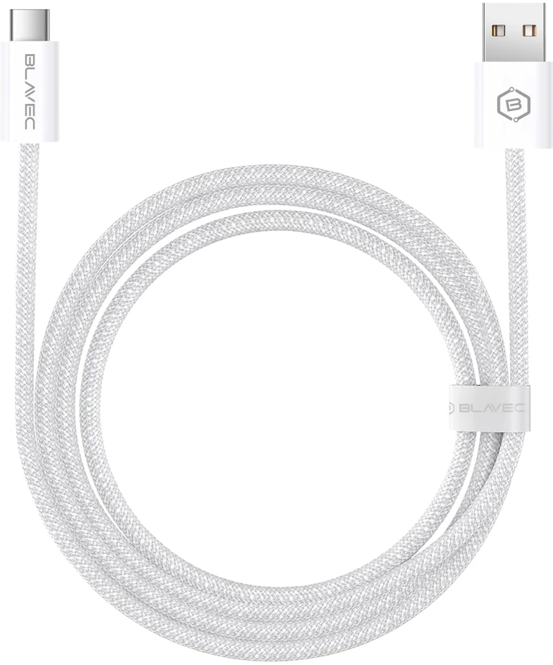 Oem Blavec Cable Candy braided – USB to Type C – PD 60W 3A 2 metres CarPlay/Android Auto (CCA-UC3W20) baltas