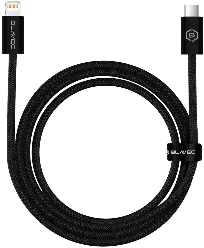 Blavec kabelis Candy pintas – C tipo į Lightning – PD 20W 2,4A 1 metras Apple CarPlay (CCA-CL24B10) juodas