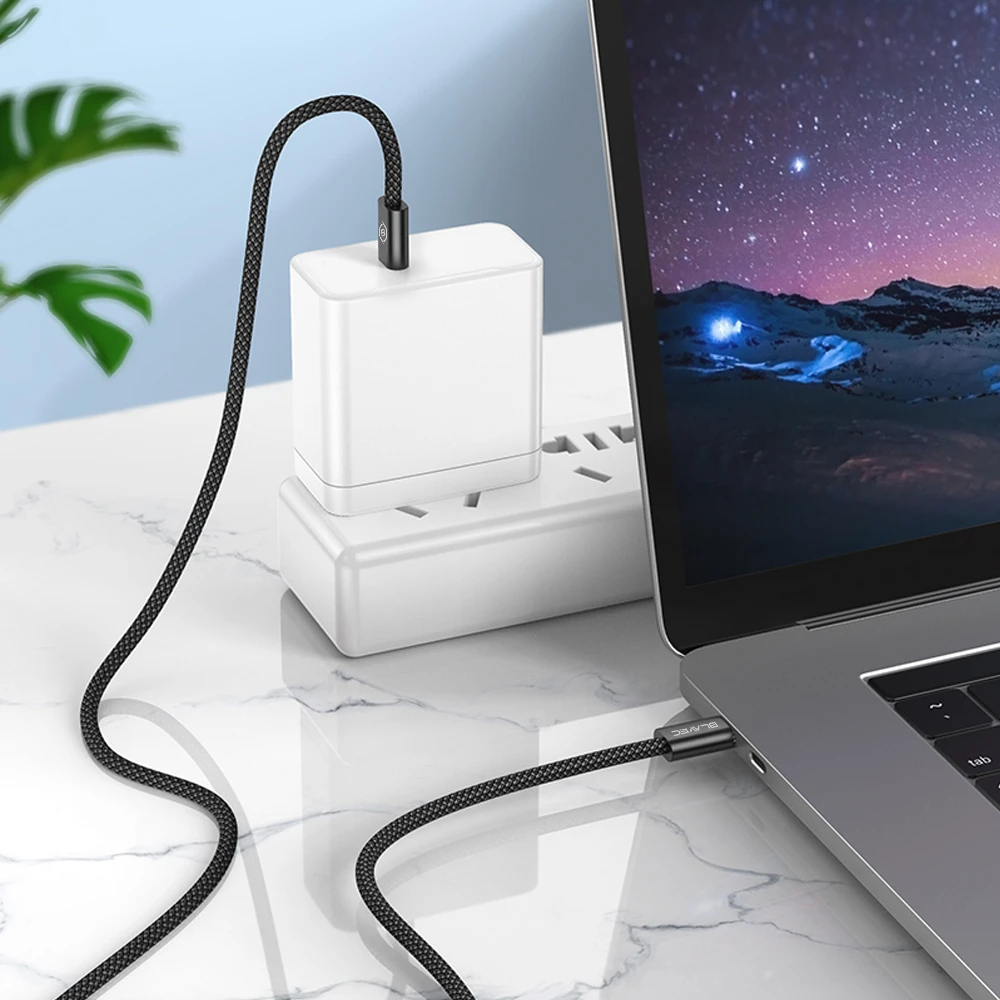 Oem Blavec kabelis Candy pintas – USB-C jungtimi – PD 60W 3A, 1 metras, Apple CarPlay/Android Auto (CCA-UC3B10), juodas