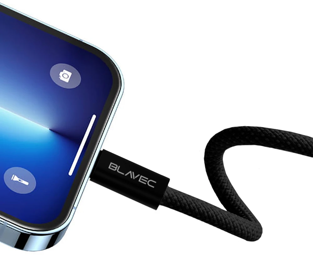 Oem Blavec kabelis Candy pintas – USB-C jungtimi – PD 60W 3A, 1 metras, Apple CarPlay/Android Auto (CCA-UC3B10), juodas