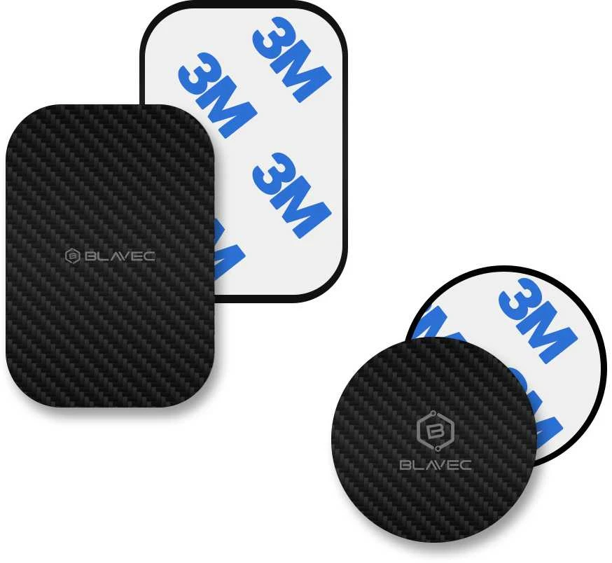 Blavec magnetinio laikiklio plokštelė BM-01 rinkinys 2 vnt apvali (40mm) stačiakampė (40x58mm) carbon