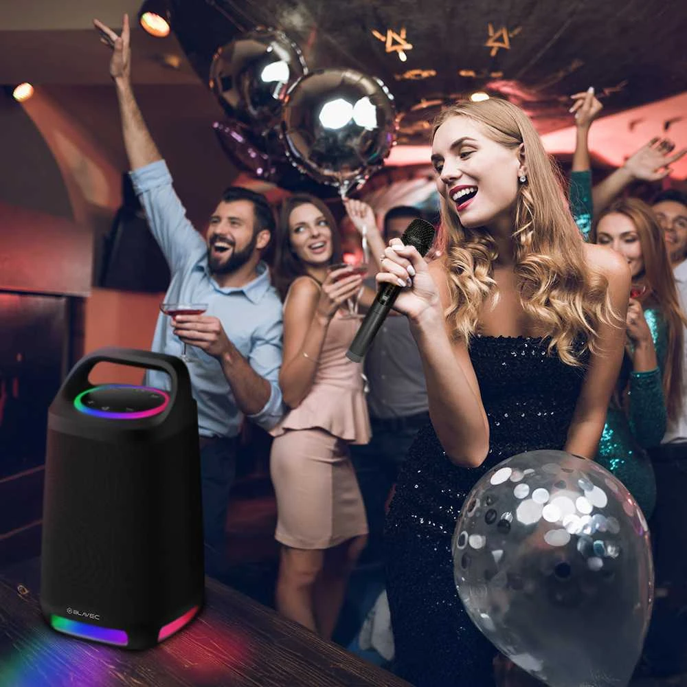 Blavec nešiojama Bluetooth kolonėlė TWS WS-01 Karaoke – 160W su mikrofonu (WS01-MB) juodos spalvos