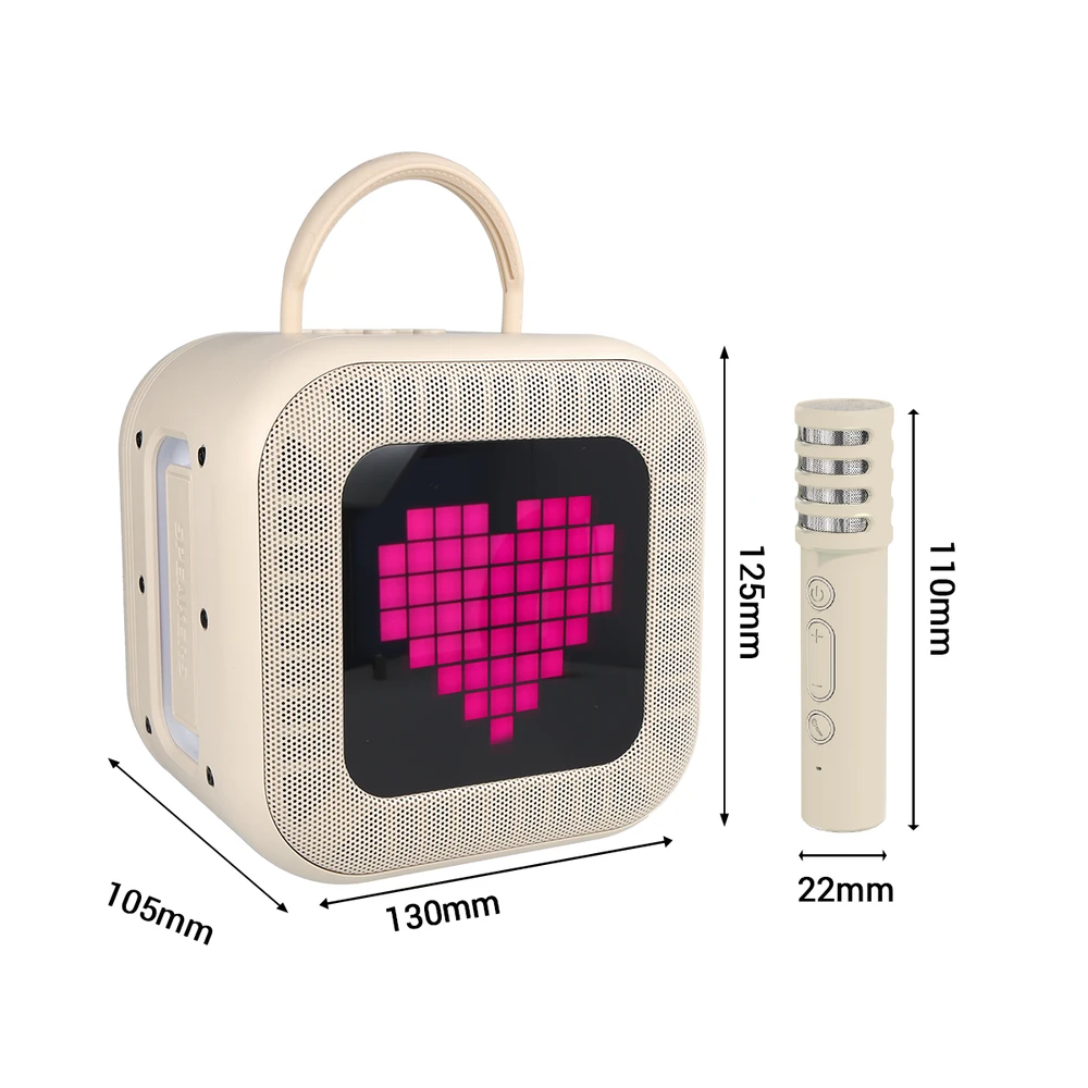 Blavec nešiojama kolonėlė Bluetooth WS-09 Karaoke Fun – 10W su 2 mikrofonais (WS09-2MBE) gelsvos spalvos