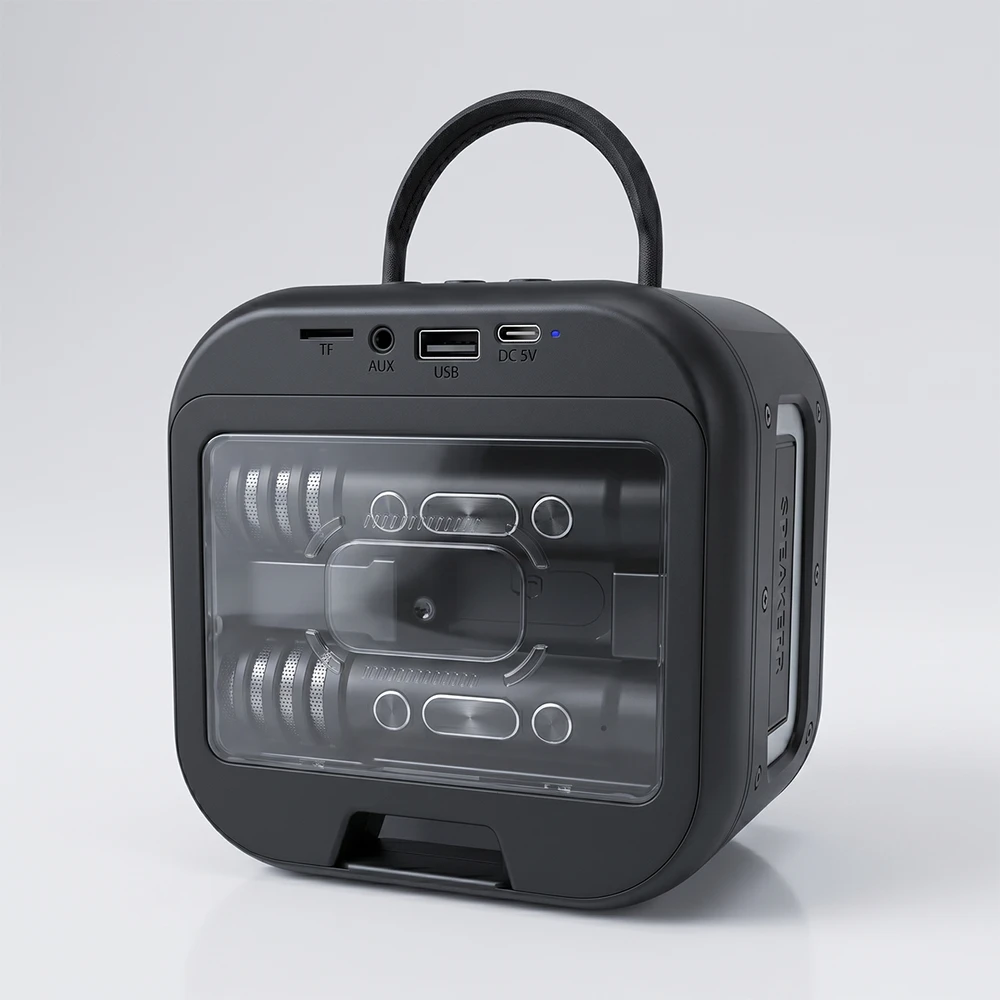 Blavec nešiojama kolonėlė Bluetooth WS-09 Karaoke Fun – 10W su 2 mikrofonais (WS09-2MB) juodos spalvos