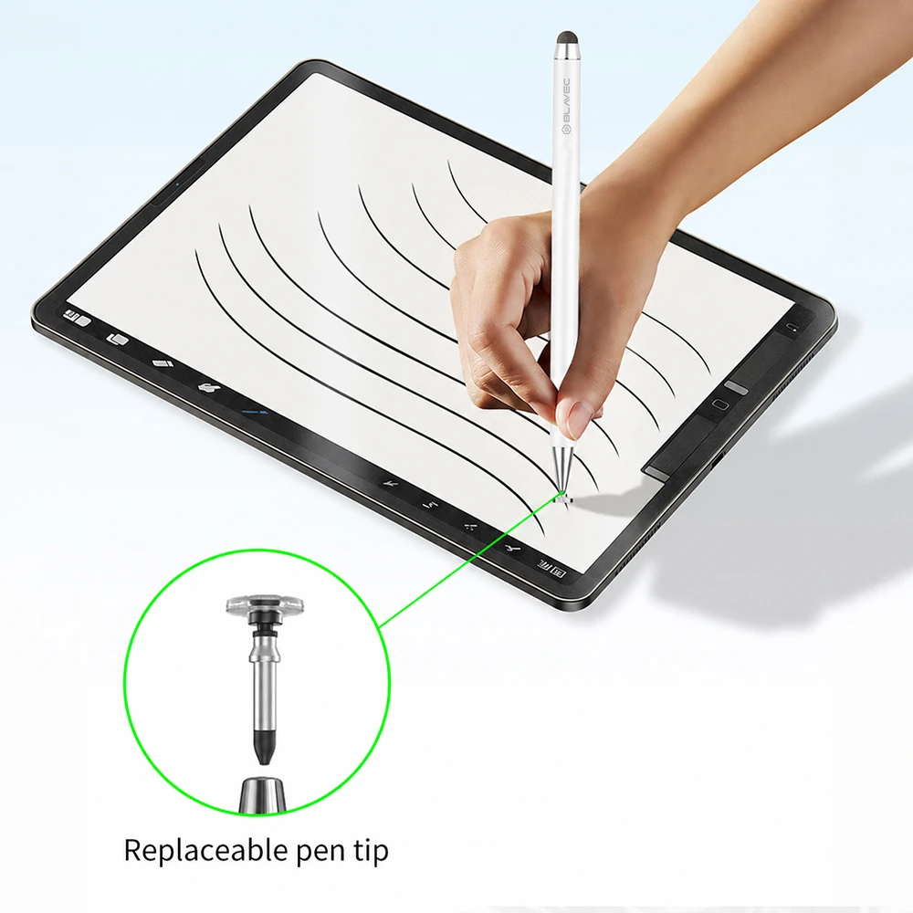 Blavec pasyvus rašiklis Pen Stylus BPS-01 universalus 3in1 (BPS01-UW) baltos spalvos