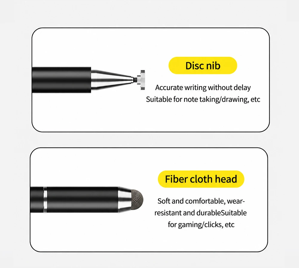 Blavec pasyvus rašiklis Pen Stylus BPS-02 universalus 2in1 (BPS02-UB) juodos spalvos