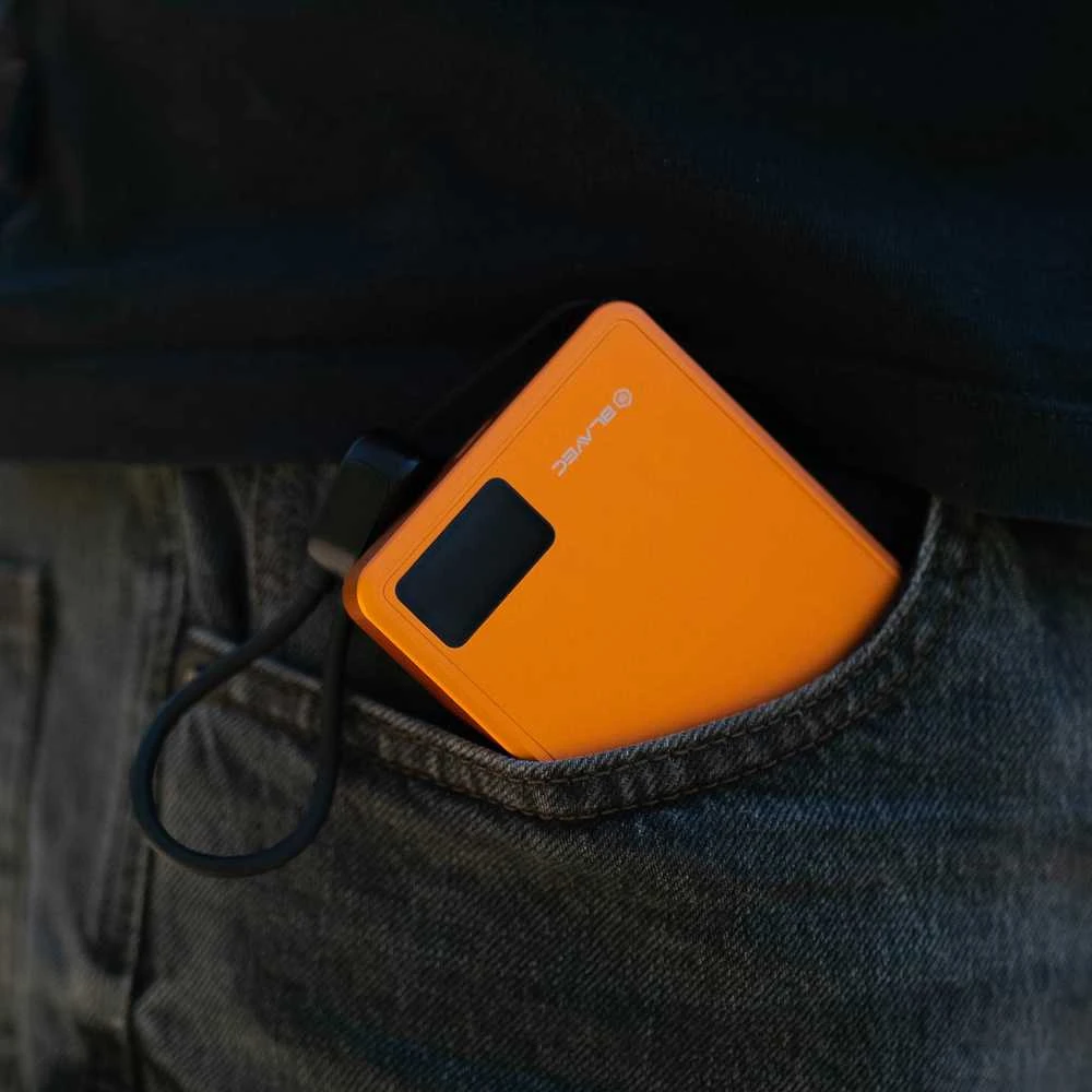 Blavec Power Bank 10000mAh BJ-03 Slim 13,5mm – Type C – 22,5W magnetic Magsafe 3 in 1 (PBBJ03-MC10O) oranžinės spalvos aluminum