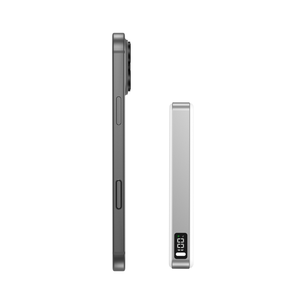 Blavec Power Bank 10000mAh BJ-05 Ultra Fast 16mm – Type C – Qi2.2 25W + PD 45W magnetic induction Magsafe 2 in 1 (PBBJ05-QI22MC10W) baltas