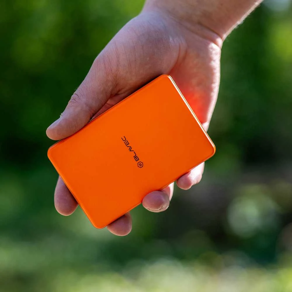 Blavec Power Bank 10000mAh BJ-05 Ultra Fast 16mm – Type C – Qi2.2 25W + PD 45W magnetic induction Magsafe 2 in 1 (PBBJ05-QI22MC10O) oranžinės spalvos aluminum