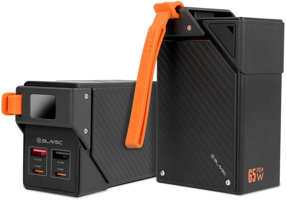 Blavec Power Bank 30000mAh BJ-50 Tytan 65W – 2x Type-C + 2x USB-A (PBBJ50B) juodos spalvos