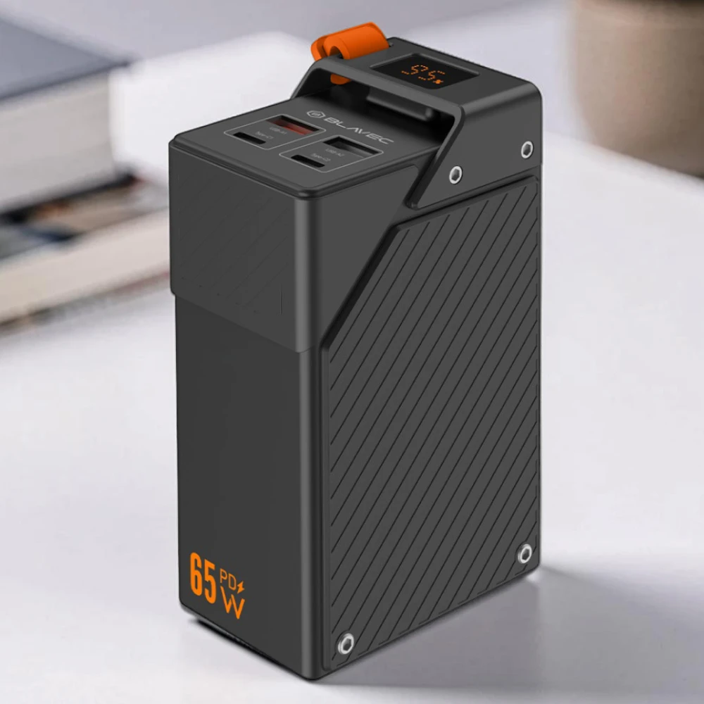 Blavec Power Bank 30000mAh BJ-50 Tytan 65W – 2x Type-C + 2x USB-A (PBBJ50B) juodos spalvos