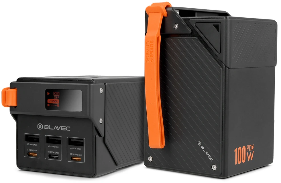 Blavec Power Bank 50000mAh BJ-50 Tytan 100W – 3x Type-C + 3x USB-A (PBBJ50C) juodos spalvos