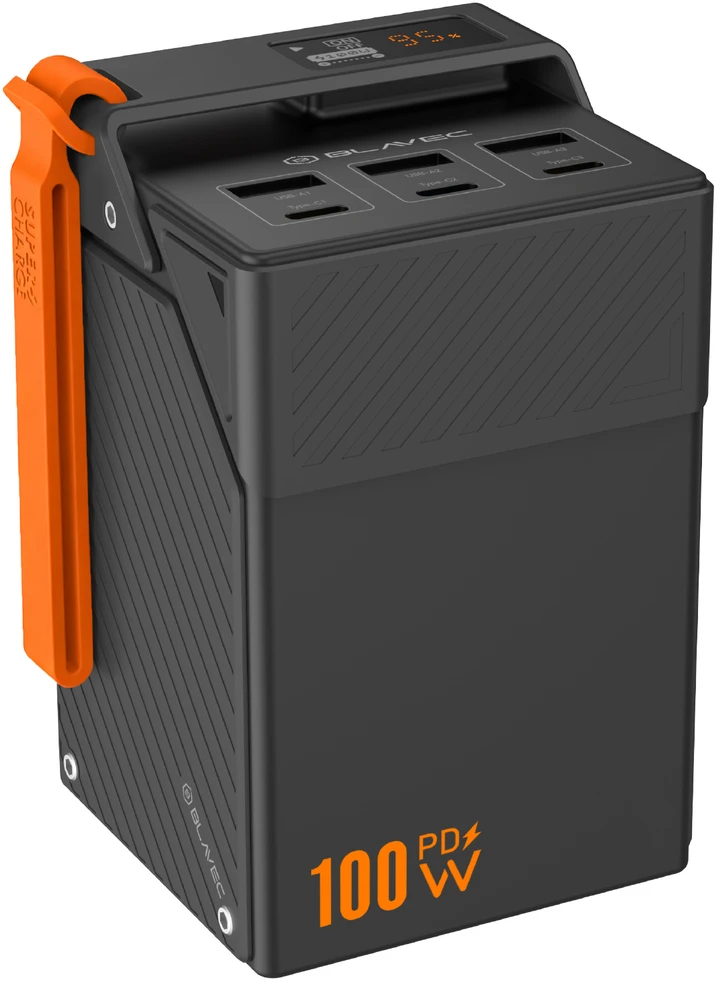 Blavec Power Bank 50000mAh BJ-50 Tytan 100W – 3x Type-C + 3x USB-A (PBBJ50C) juodos spalvos