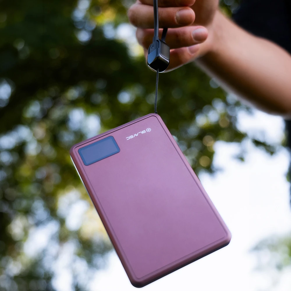 Blavec Power Bank 5000mAh BJ-03 Ultra Slim 7,8mm – Typ C – 22,5W magnetyczny indukcyjny Magsafe 3 w 1 (PBBJ03-MC5P) violetinė aliuminio