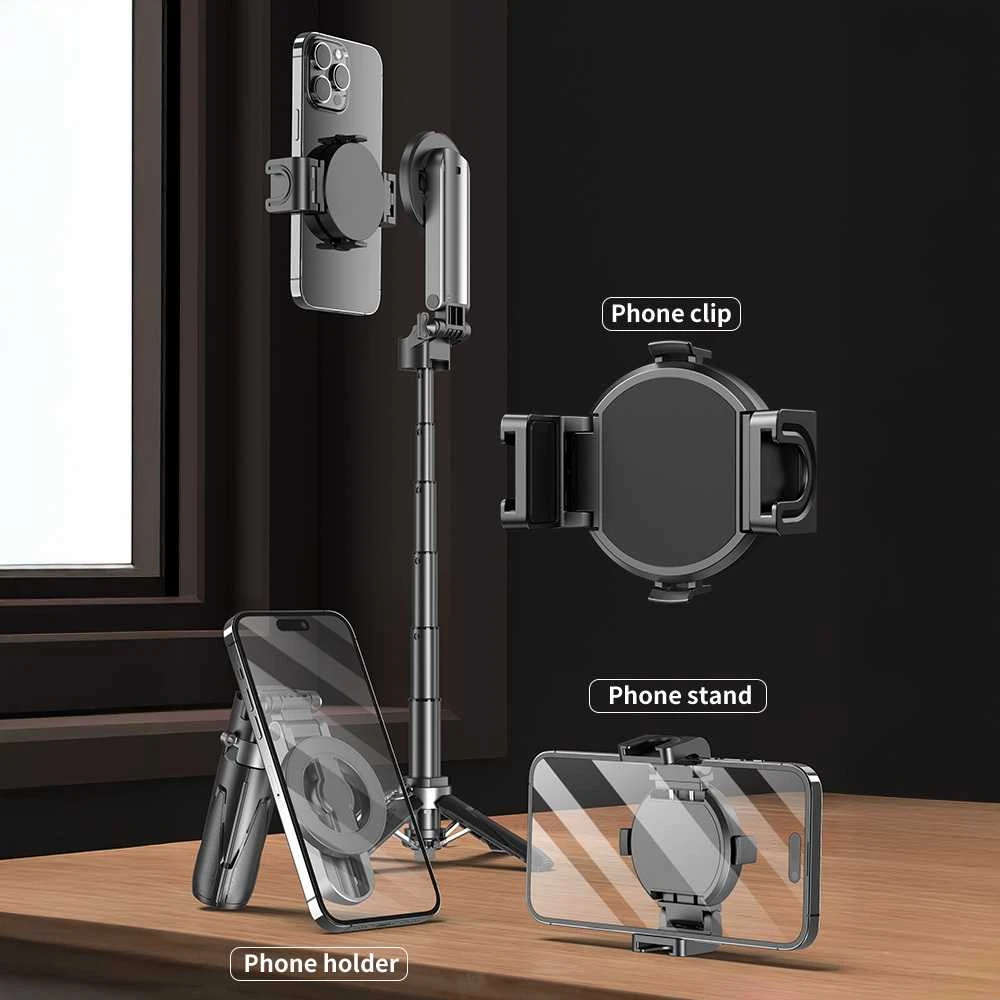 Blavec Selfie Stick Aliuminio Coco Mini P05 Magsafe tripod + distancinis + ištraukimas 0,41 metro (SSCMP05-MTRHB041) juodos spalvos