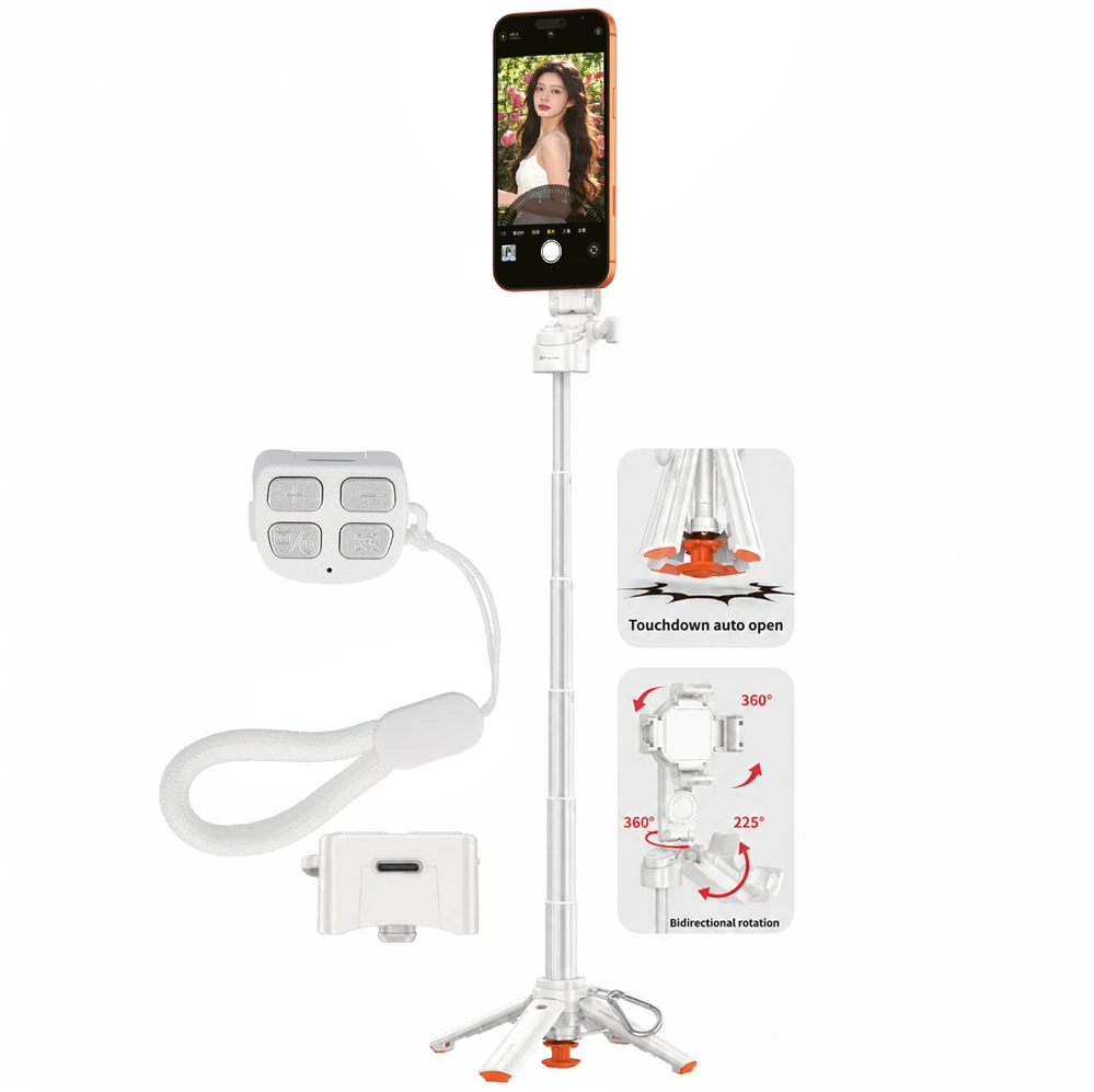 Blavec Selfie Stick Aliuminio Coco PRO Mini P-01 Magsafe Auto pop quadripod + pilot + mocowanie 0,48 m.a (SSCPMP01-MQHW048) baltos spalvos