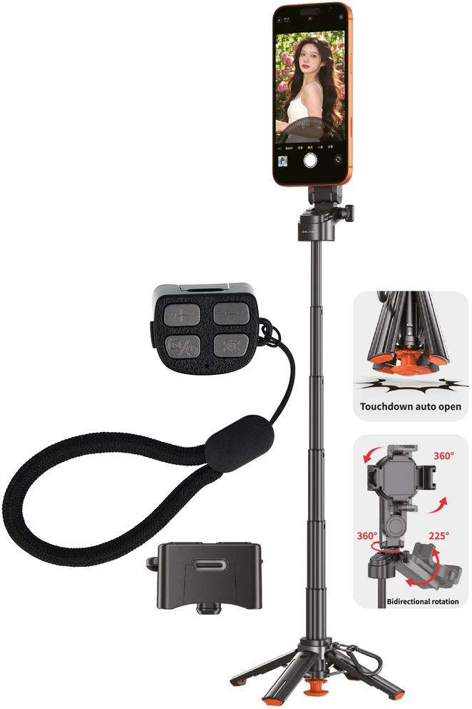 Blavec Selfie Stick Aliuminio Coco PRO Mini P-01 Magsafe Auto pop quadripod + pilot + mocowanie 0,48 m.a (SSCPMP01-MQHB048) juodos spalvos