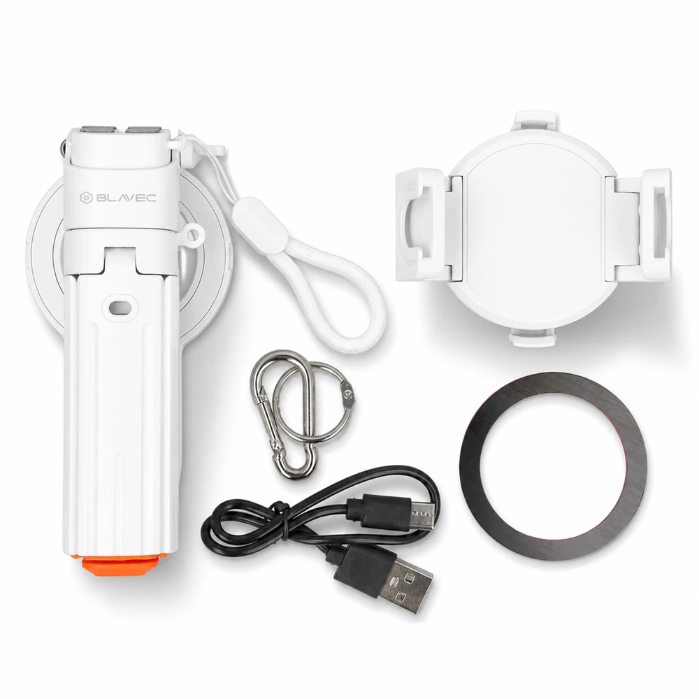 Blavec Selfie Stick Aliuminio Coco PRO Mini P-01 Magsafe Auto pop quadripod + pilot + mocowanie 0,48 m.a (SSCPMP01-MQHW048) baltos spalvos