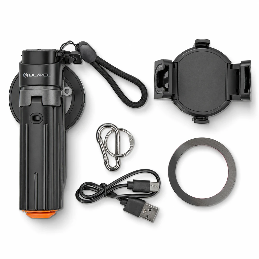 Blavec Selfie Stick Aliuminio Coco PRO Mini P-01 Magsafe Auto pop quadripod + pilot + mocowanie 0,48 m.a (SSCPMP01-MQHB048) juodos spalvos