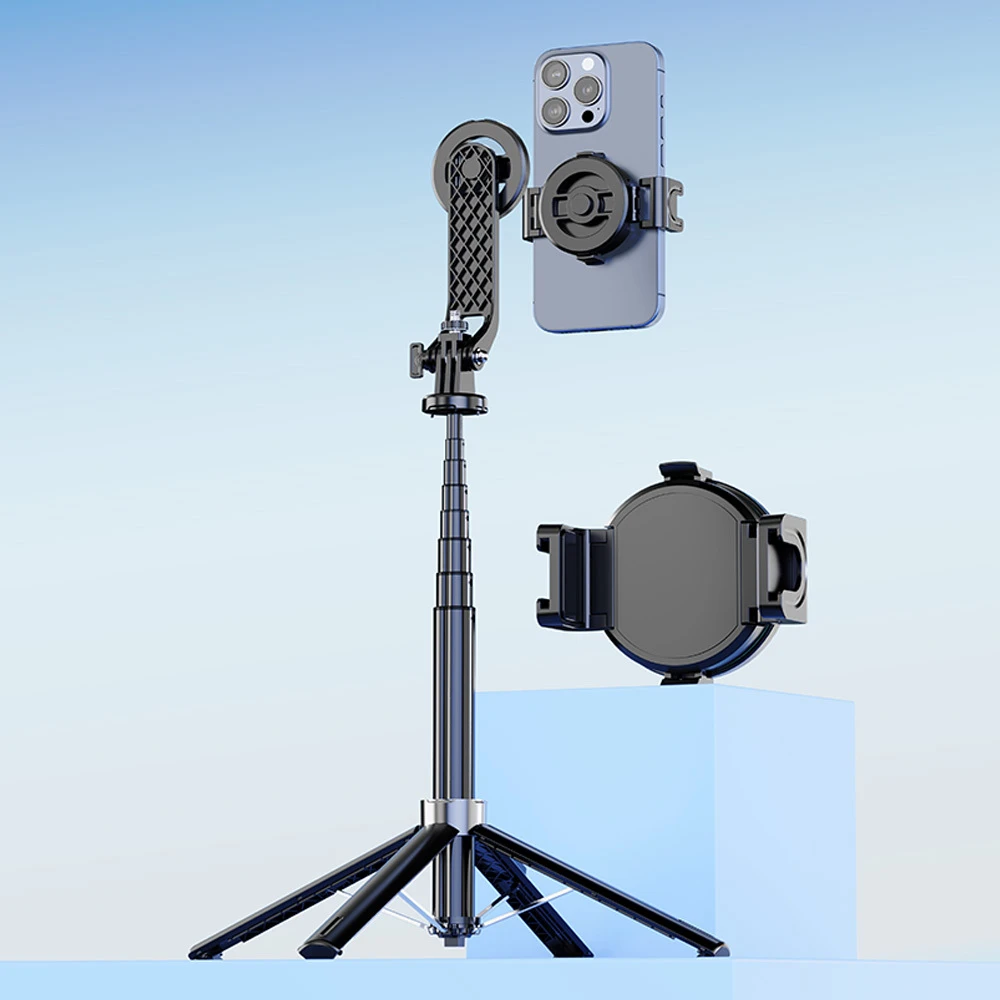 Blavec Selfie Stick Aliuminio Fusion P-06 Magsafe tripod + remote control + holder 1,34 metres (SSFP06-MTRHB134) juodos spalvos