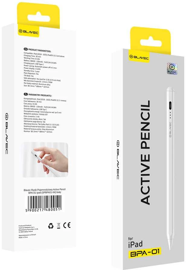 Blavec Stylus capacitive Pen Active BPA-01 Ipad (SPBPA01-IW) baltos spalvos