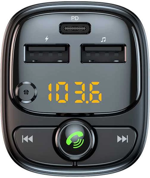 Blavec Transmiter FM Flash TR-06 MP3, Bluetooth – 2xUSB + Typ C – PD 30W (TFMFTR06-B) juodos spalvos
