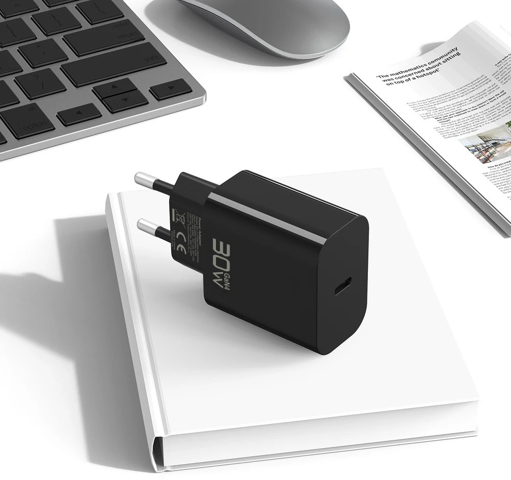 Blavec Wall charger BC-14 GaN4 – Type C – PD QC 30W 3A with Type C to Type C cable (TCBC14G4-CB303A+CC) juodas