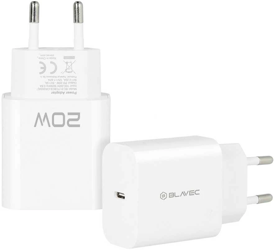 Blavec sieninis įkroviklis BC-9 – C tipo – PD 20W 3A (TCBC9-CW203A) baltas