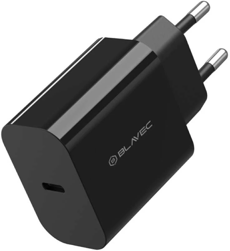 „Blavec“ sieninis įkroviklis BC-9 „Type C“ – PD 20W 3A su C–C tipo laidu (TCBC9-CB203A+CC) juodos spalvos