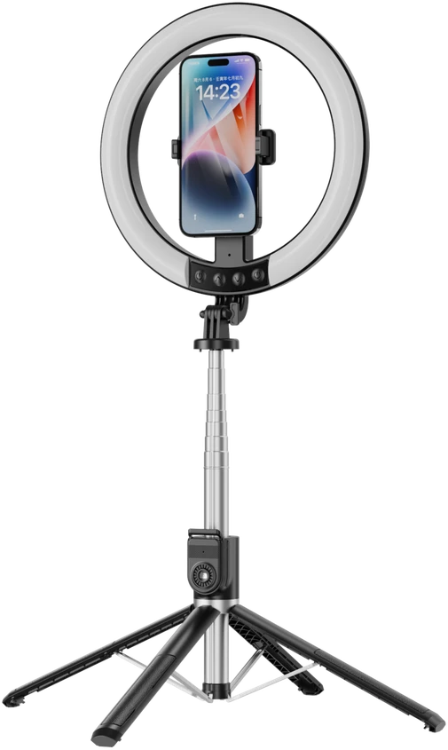 Blavec Selfie Ring lamp Aura LED Ring P-55 25cm tripod + remote control + 2,3 metres (RLP55-TRB23) juodos spalvos