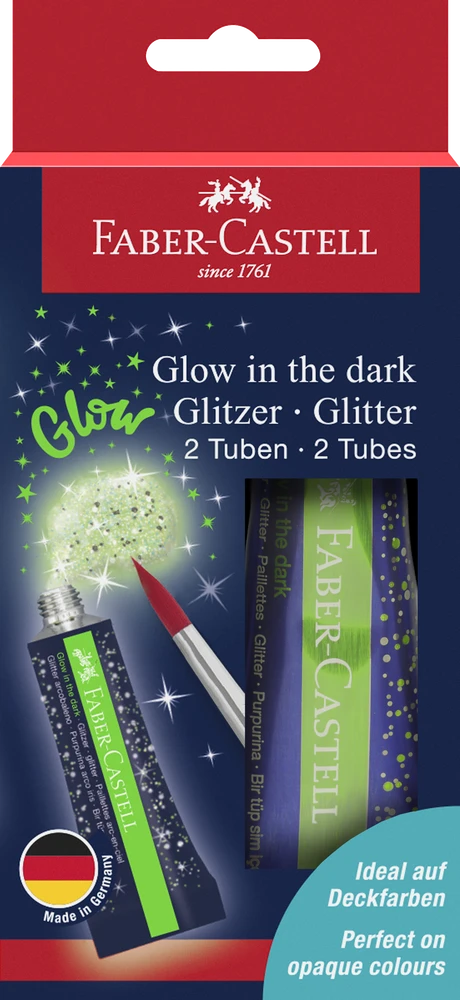 Blizgus gelis Faber-Castell 12ml, 2vnt, šviečiantis tamsoje