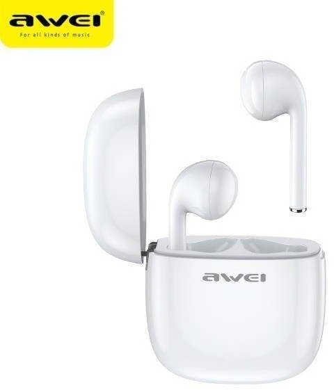 AWEI Bluetooth 5.0 T28 TWS ausinės + docking station baltos spalvos