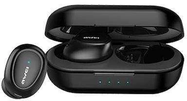 AWEI Bluetooth 5.0 T16 TWS ausinės + docking station juodos spalvos