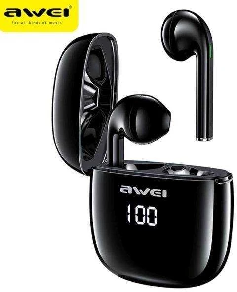 AWEI Bluetooth 5.0 T28P TWS ausinės + docking station juodos spalvos
