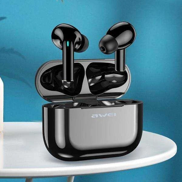 AWEI Bluetooth 5.0 T29 TWS ausinės + docking station juodos spalvos