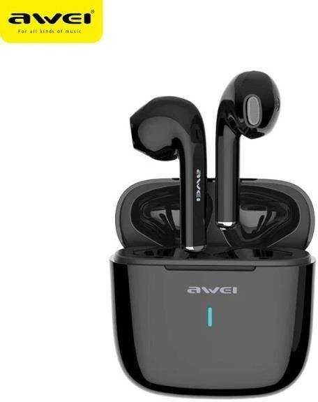 AWEI Bluetooth 5.0 T26 TWS ausinės + docking station juodos spalvos