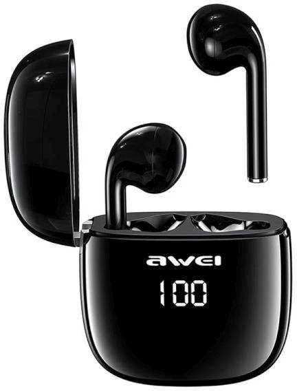 AWEI Bluetooth 5.0 T28P TWS ausinės + docking station juodos spalvos