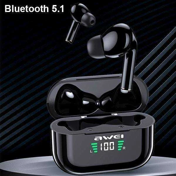 AWEI Bluetooth 5.1 T29P TWS ausinės + docking station juodos spalvos
