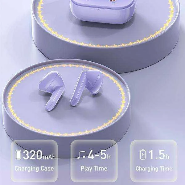 AWEI Bluetooth 5.1 T36 TWS ausinės Docking Station violetinės spalvos
