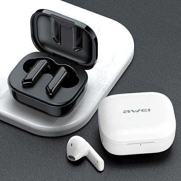 AWEI Bluetooth 5.1 T36 TWS ausinės + docking station baltos spalvos