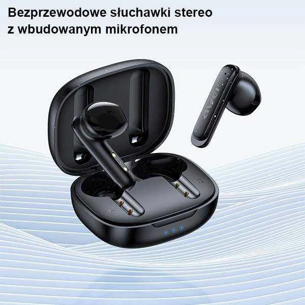 AWEI Bluetooth 5.3 T66 TWS ausinės + docking station juodos spalvos