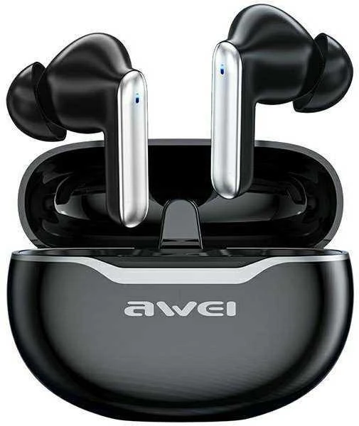AWEI Bluetooth 5.3 T50 TWS ausinės + docking station juodos spalvos