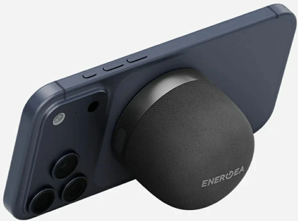 Energea „Bluetooth“ kolonėlės „Energe Magaudio Go Plus Qi MagSafe“ su grafito spalvos dirželiu
