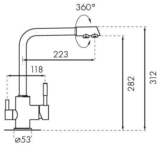 BlueWater Virtuvės maišytuvas su jungtimi filtrui Mėlyna Vanduo Amanda 5901730616514