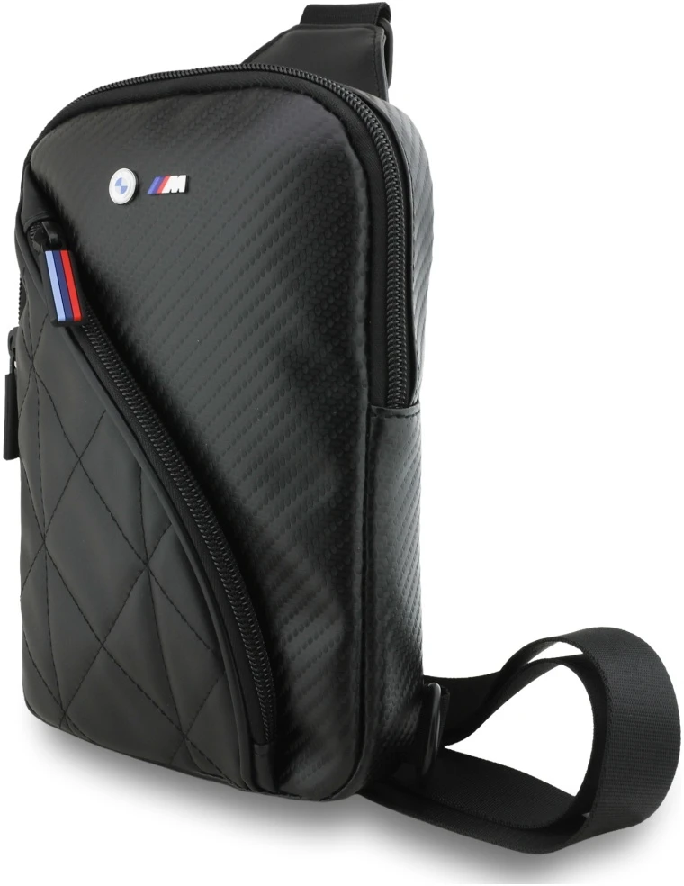 BMW Carbon Pocket & Metal Logo Crossbody Phone Bag - Juodas